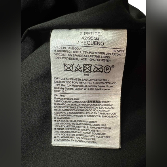 Banana Republic A Line Dress Boxy Cut Sleeveless Black Lacey Size 2 - Picture 8 of 8